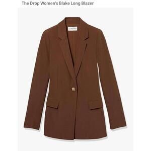 The Drop Women's Blake Long Blazer.  Size S  Color Coffee Bean